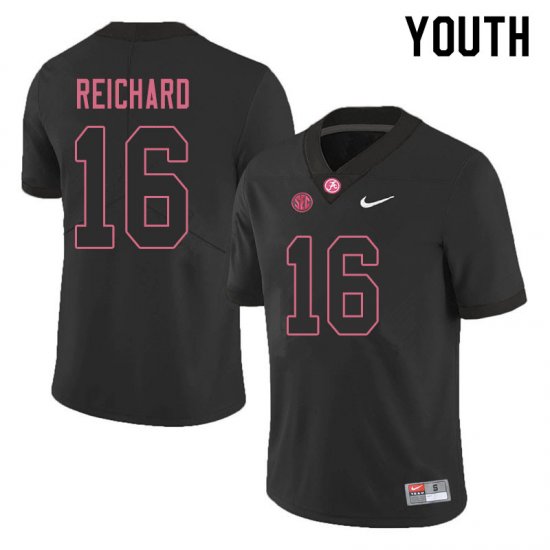 NCAA Youth Alabama Crimson Tide #16 Will Reichard Stitched College 2019 Nike Authentic Black Football Jersey KS17M36KL